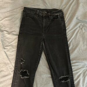 American Eagle Black Super High Rise Jegging Size 6 Short